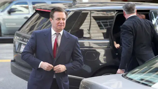 Manafort arrives for arraignment on charges of witness tampering, at U.S. District Court in Washington