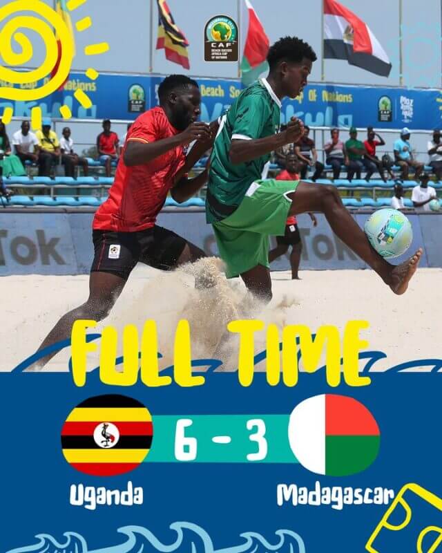 CAN de futebol de praia Uganda vence Madagáscar por 6 3